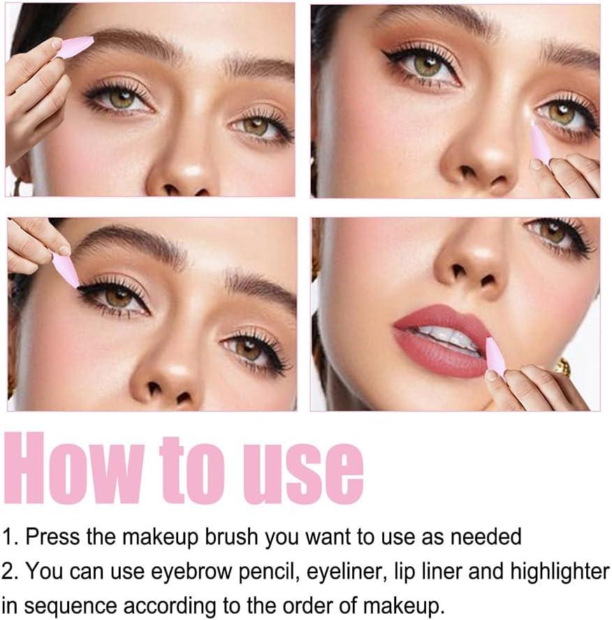 4-in-1 Cosmetic Brush – Highlight, Lip, Eye & Brow Pencil